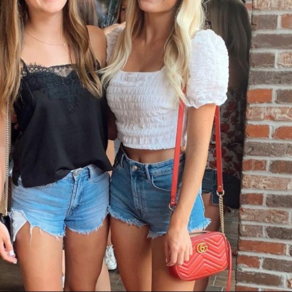 Impeccable Pig White Blouse Crop top Small